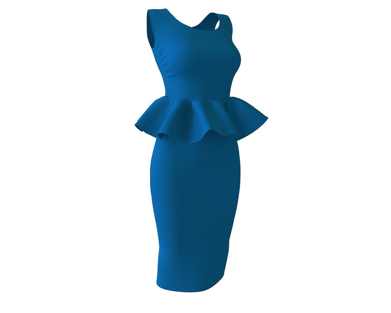 Stylish Designer Women peplum Dress 3D model 3D model_6