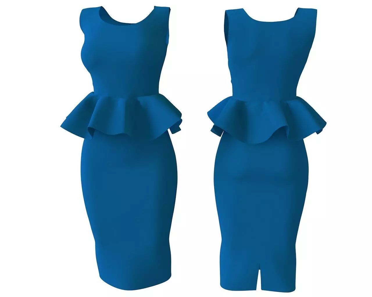 Stylish Designer Women peplum Dress 3D model 3D model_0