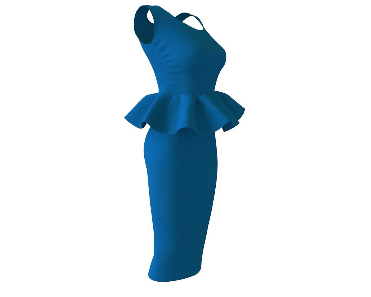 Stylish Designer Women peplum Dress 3D model 3D model_7
