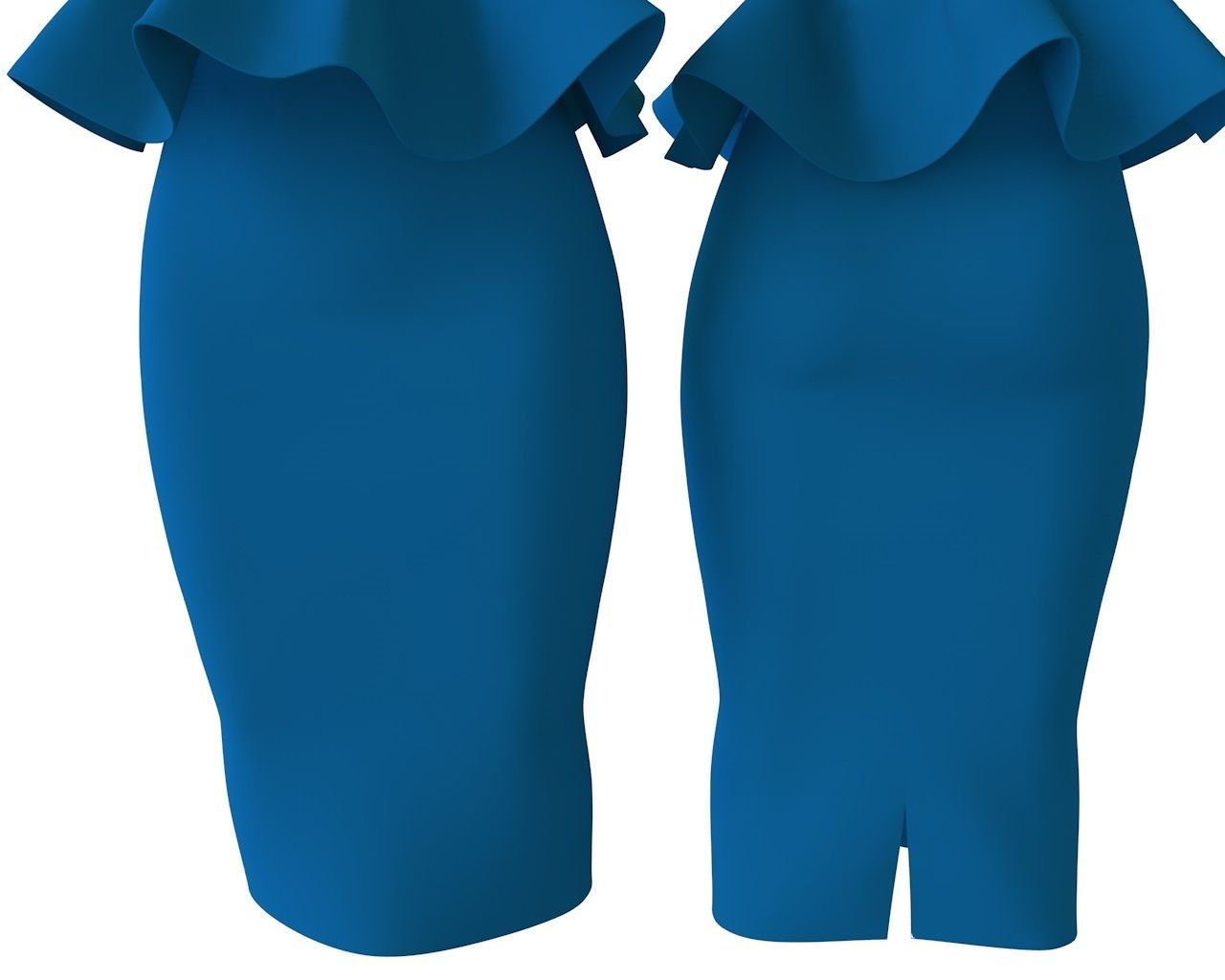 Stylish Designer Women peplum Dress 3D model 3D model_3