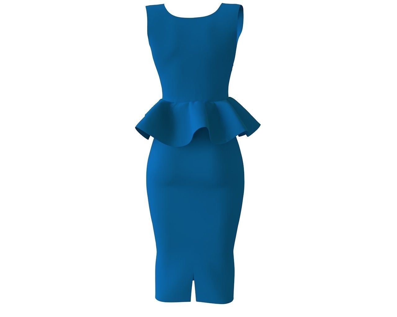 Stylish Designer Women peplum Dress 3D model 3D model_10