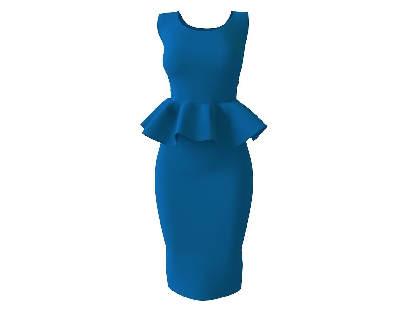 Stylish Designer Women peplum Dress 3D model 3D model_5