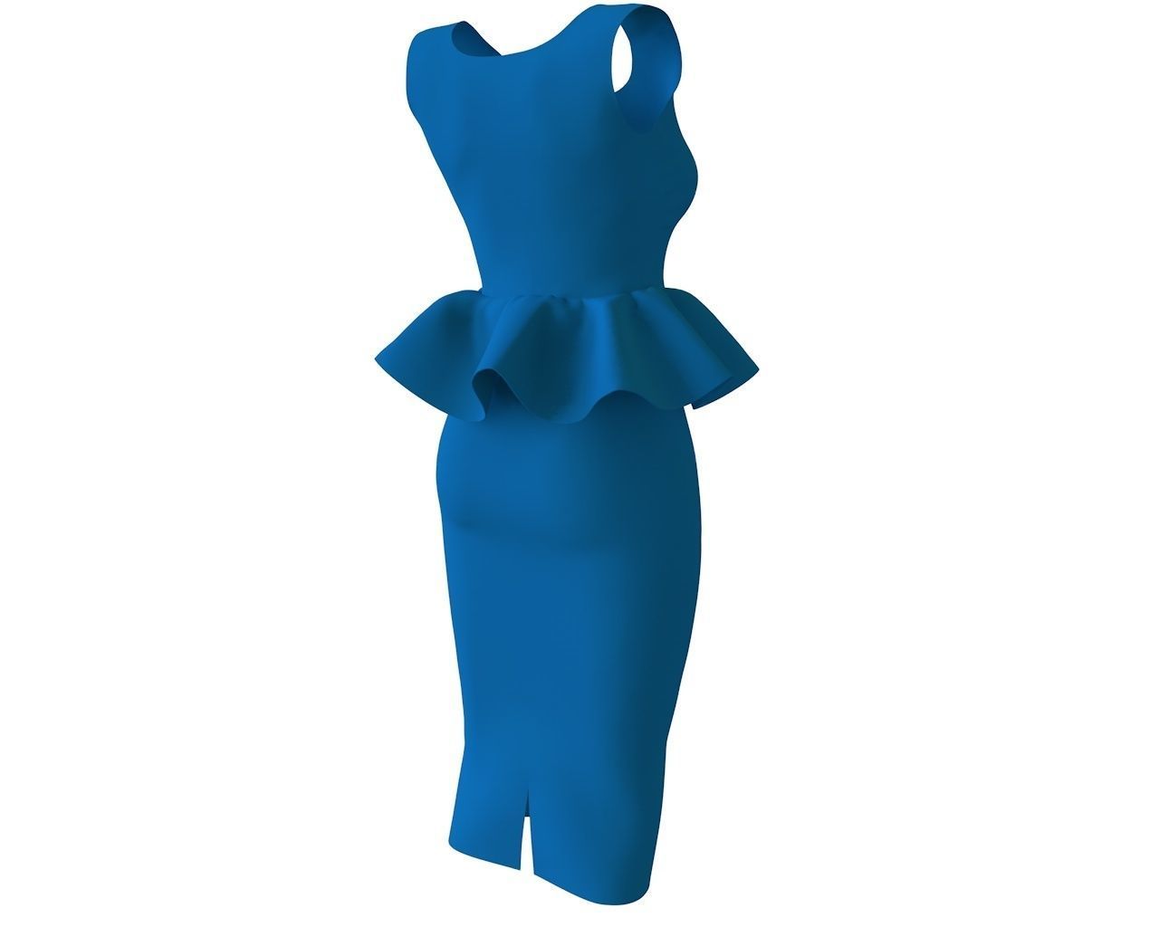 Stylish Designer Women peplum Dress 3D model 3D model_9