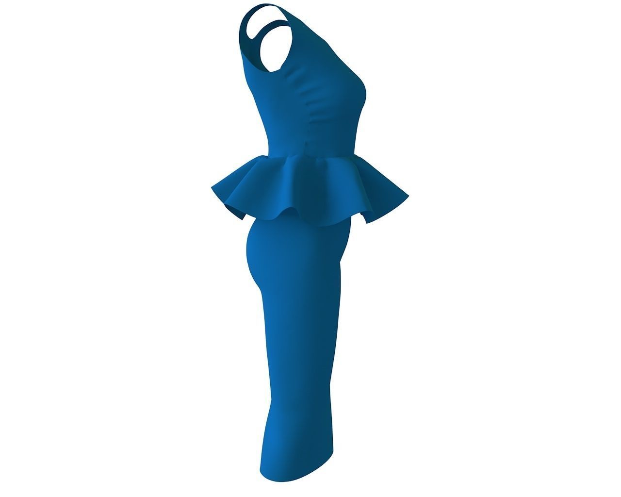 Stylish Designer Women peplum Dress 3D model 3D model_8