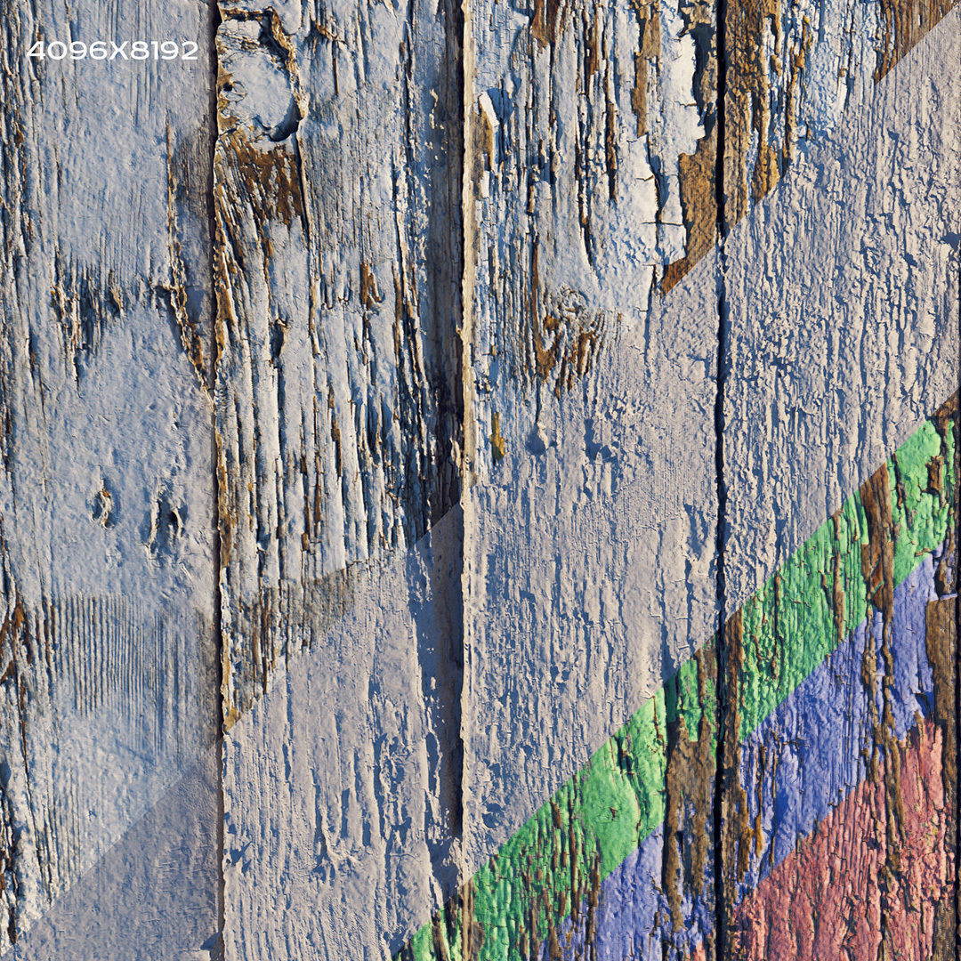 Old painted boards  8k material Low-poly 3D model_14