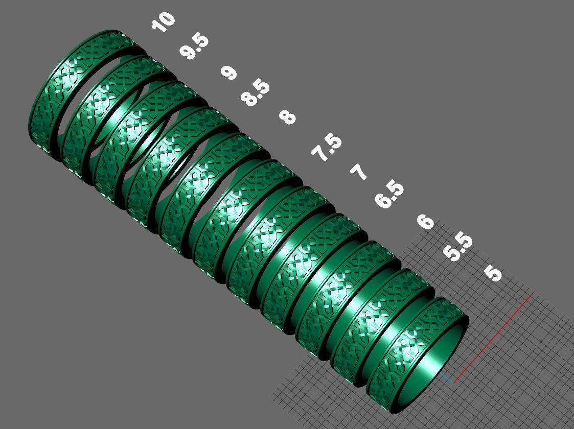 celtic knot wedding gold ring 3D print model_8