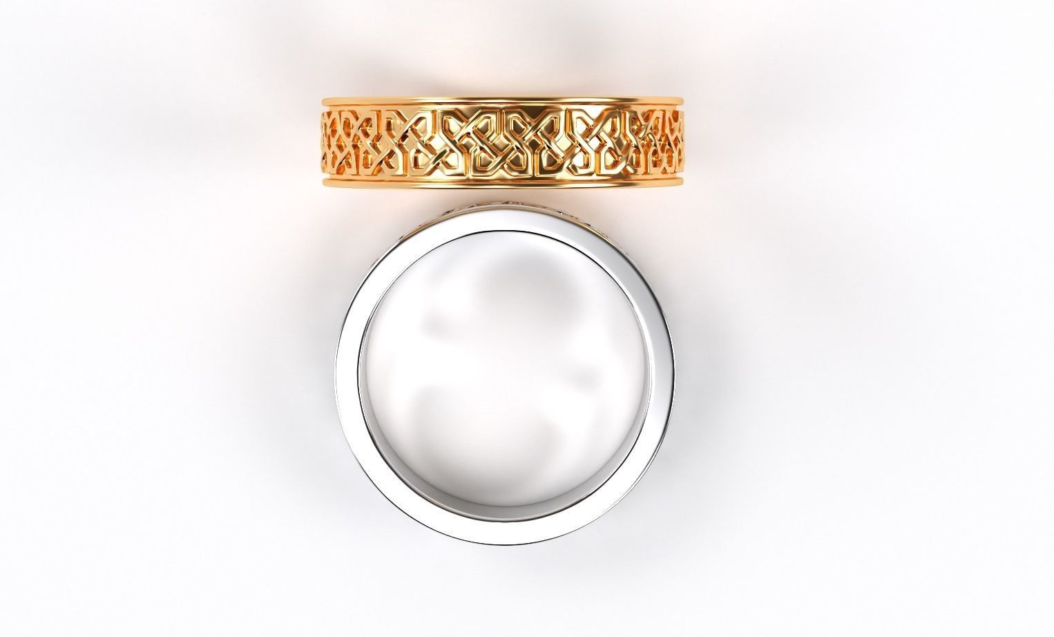 celtic knot wedding gold ring 3D print model_2