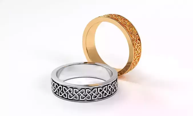 celtic knot wedding  gold ring 3D print model
