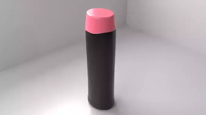 Pink Black Plastic Shampoo Bottle 15