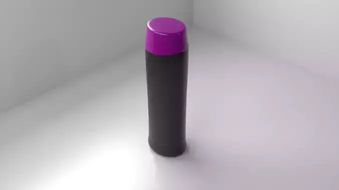 Purple Black Plastic Shampoo Bottle 15