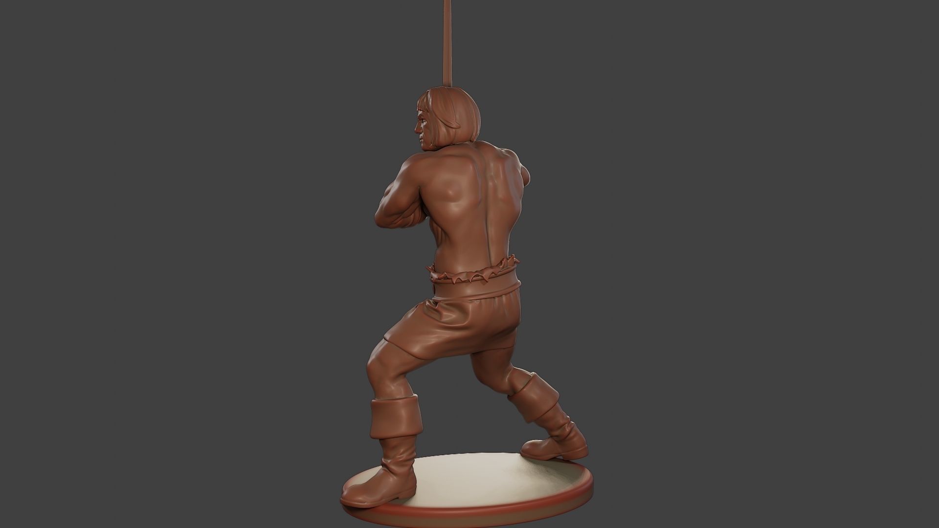 Male Barbarian 2HSword Combat1 3D print model_3