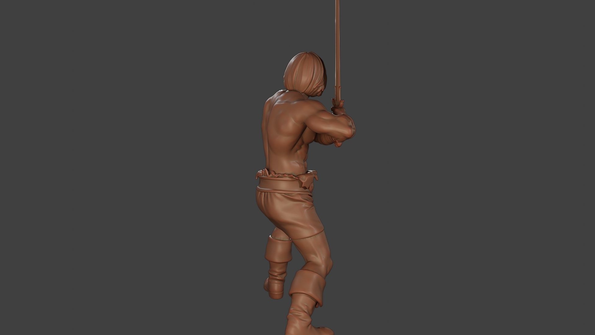 Male Barbarian 2HSword Combat1 3D print model_25