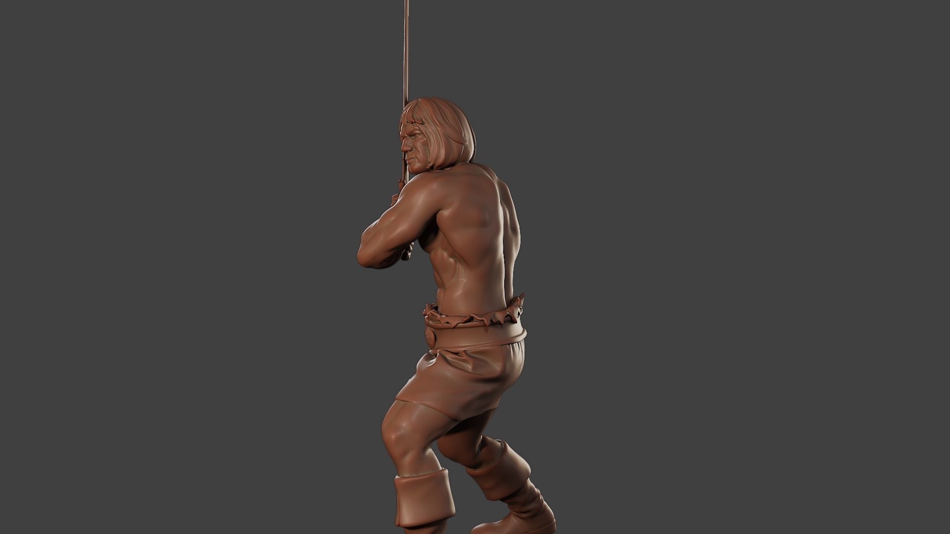 Male Barbarian 2HSword Combat1 3D print model_27