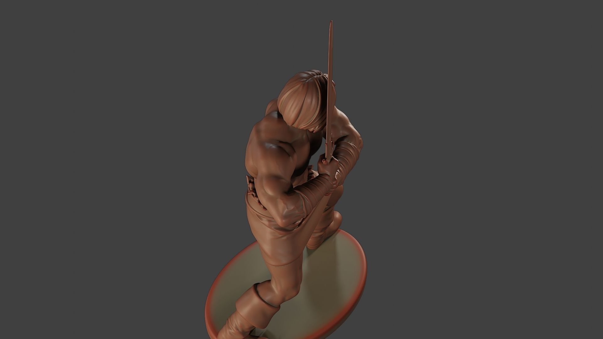 Male Barbarian 2HSword Combat1 3D print model_22