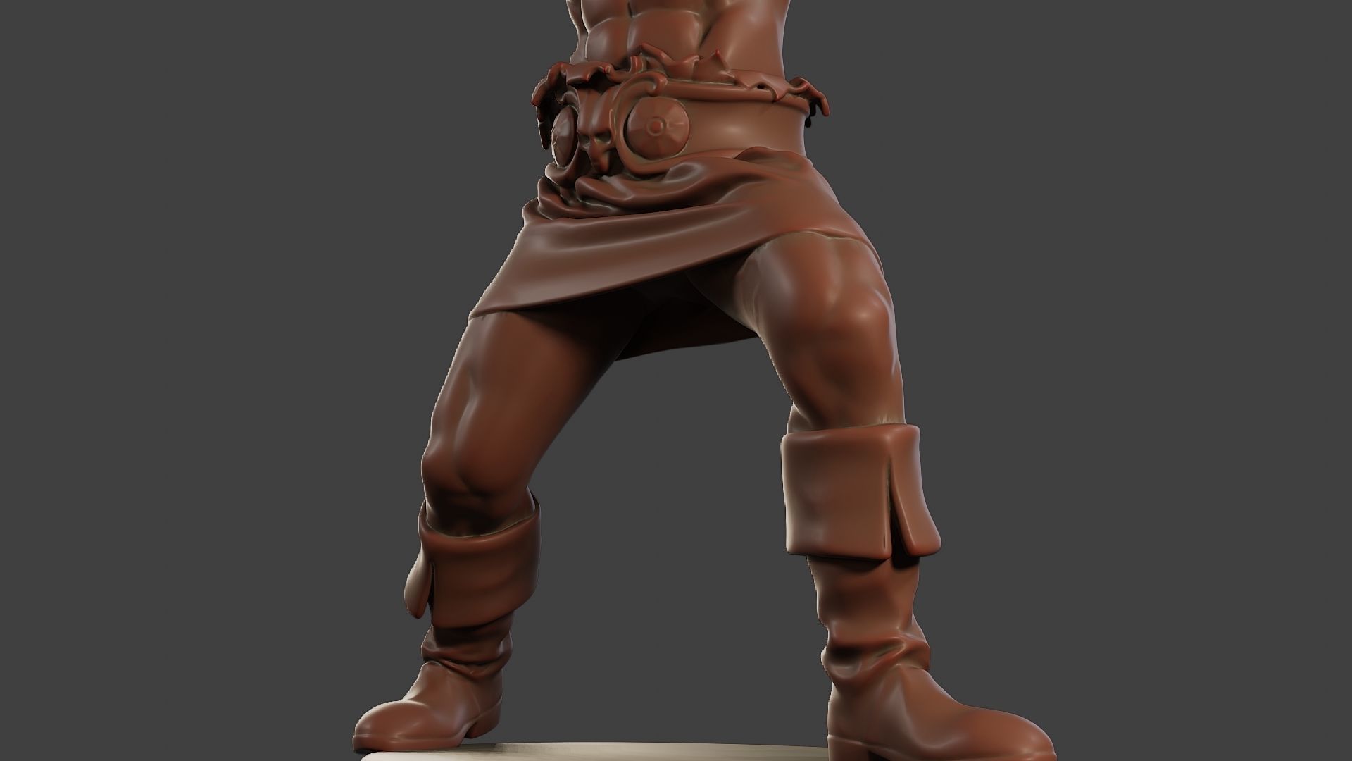 Male Barbarian 2HSword Combat1 3D print model_13
