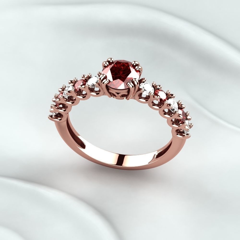 Wedding Golden Ring 3D print model_4