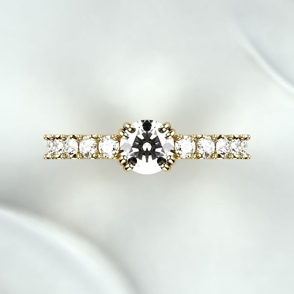 Wedding Golden Ring 3D print model_8