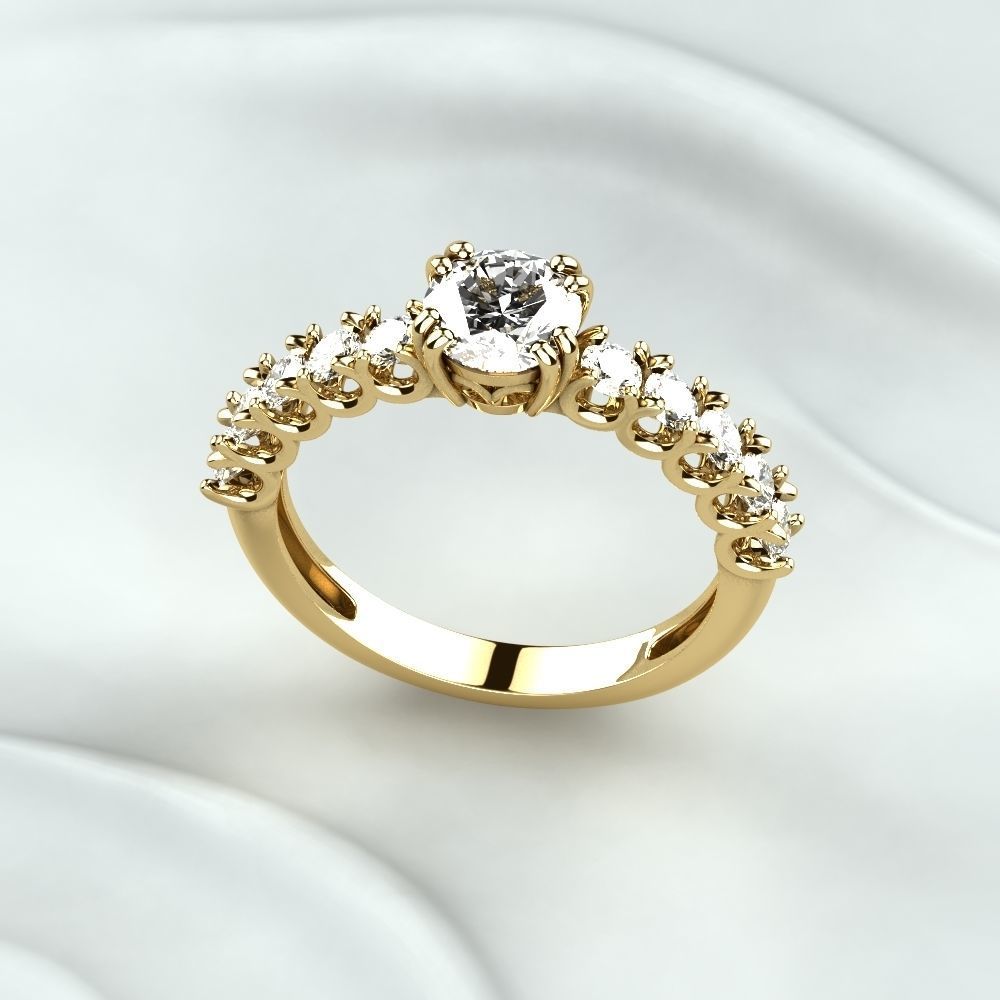 Wedding Golden Ring 3D print model_1