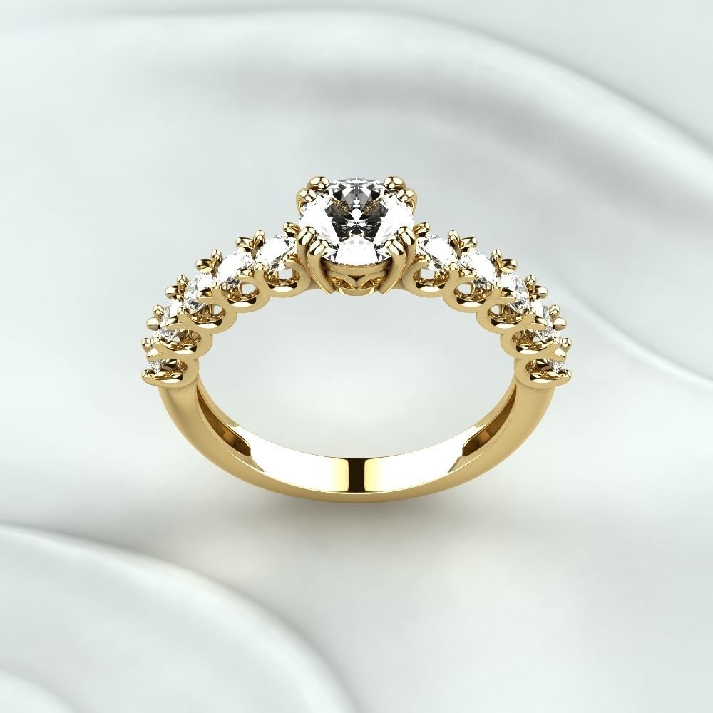 Wedding Golden Ring 3D print model_7