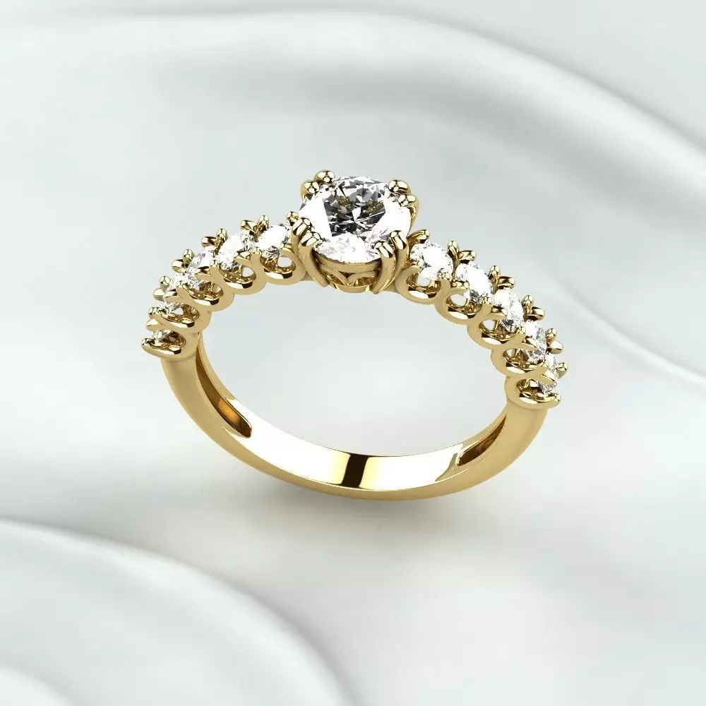 Wedding Golden Ring 3D print model_0