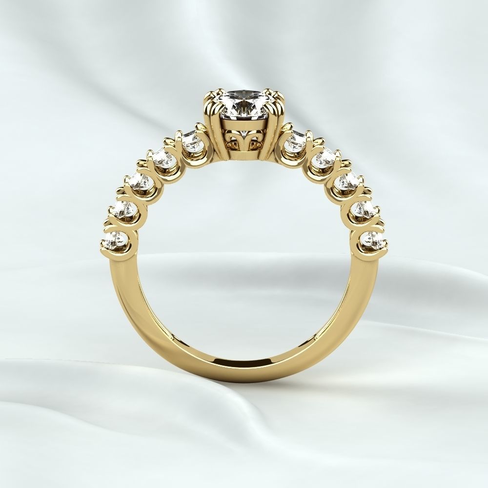 Wedding Golden Ring 3D print model_9