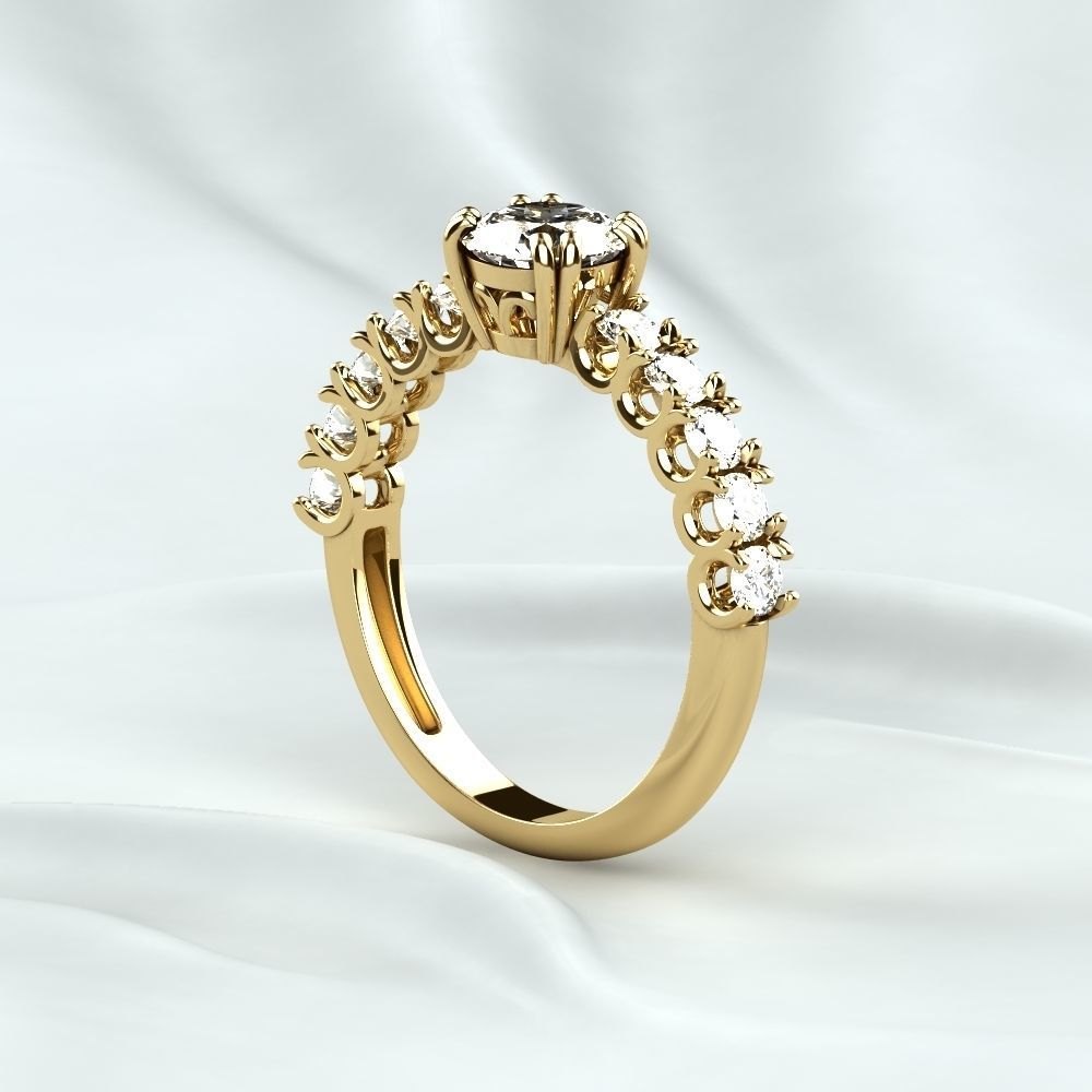 Wedding Golden Ring 3D print model_10