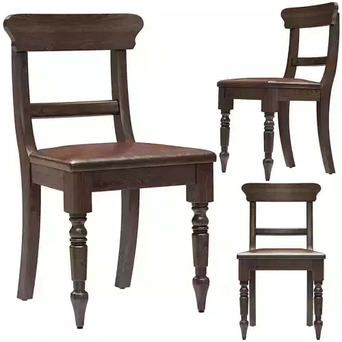 Restoration Hardware 19Th English Schoolhouse Leather Side Chair