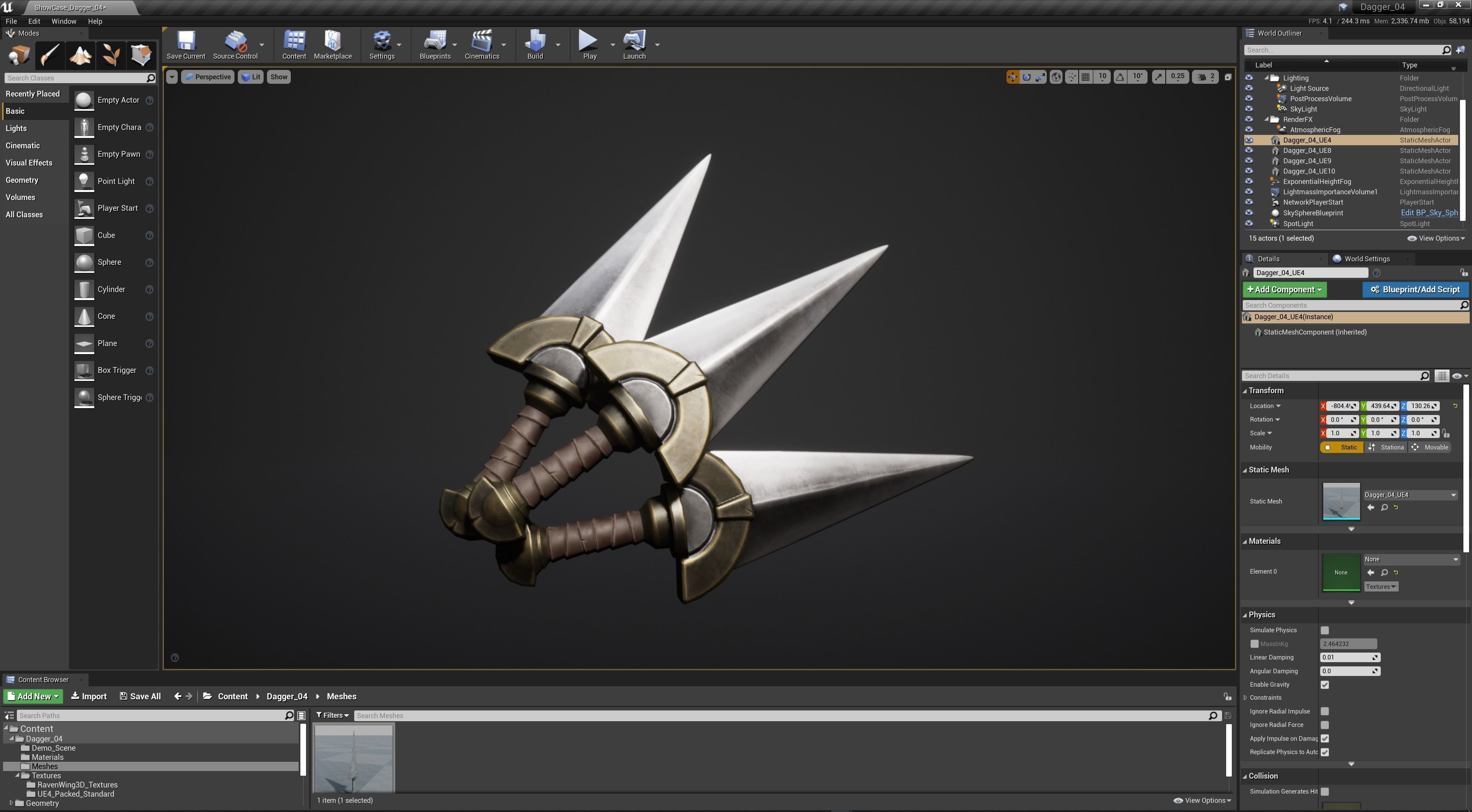Fantasy Dagger 04 Low-poly 3D model_7