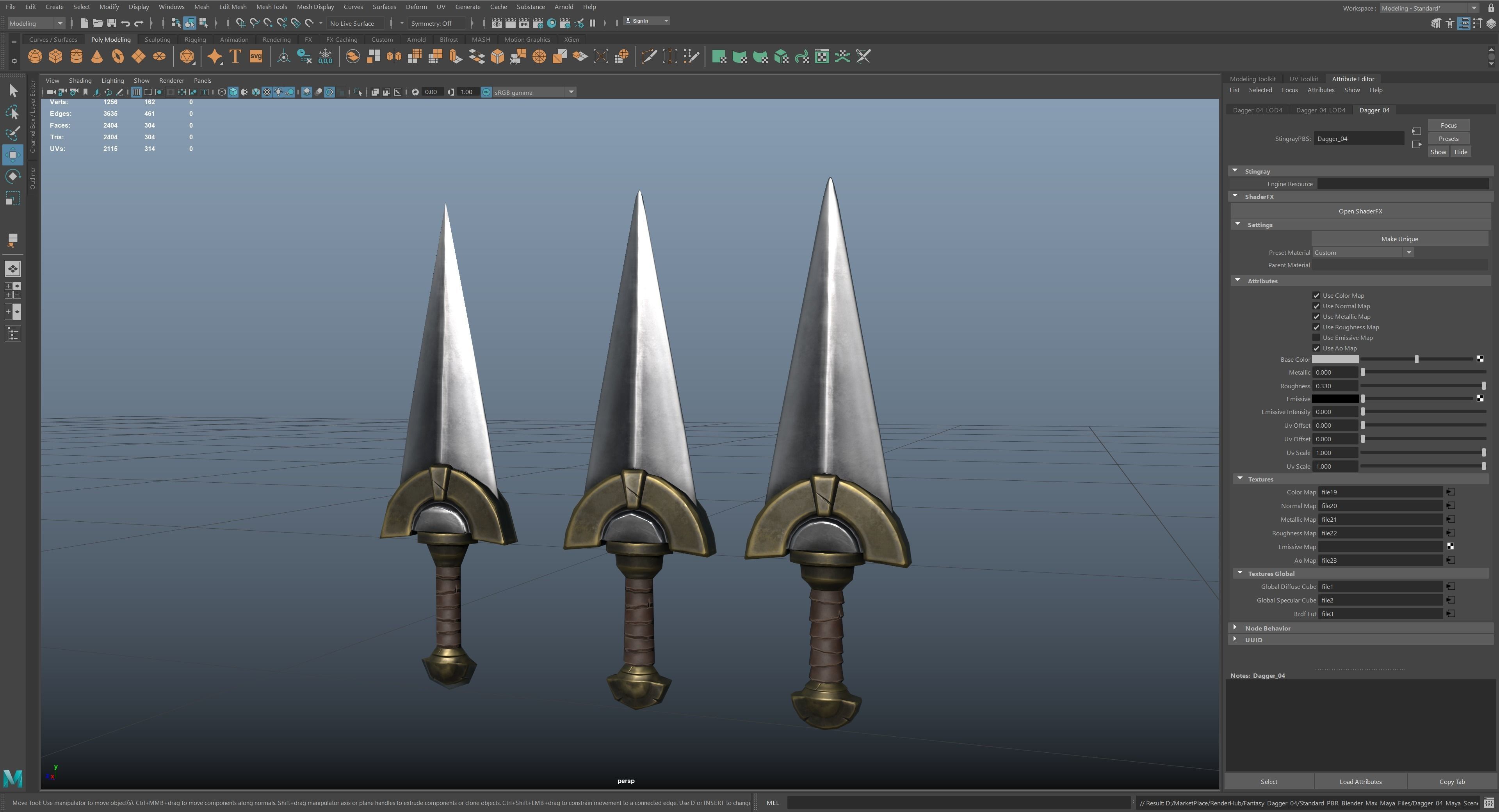 Fantasy Dagger 04 Low-poly 3D model_12