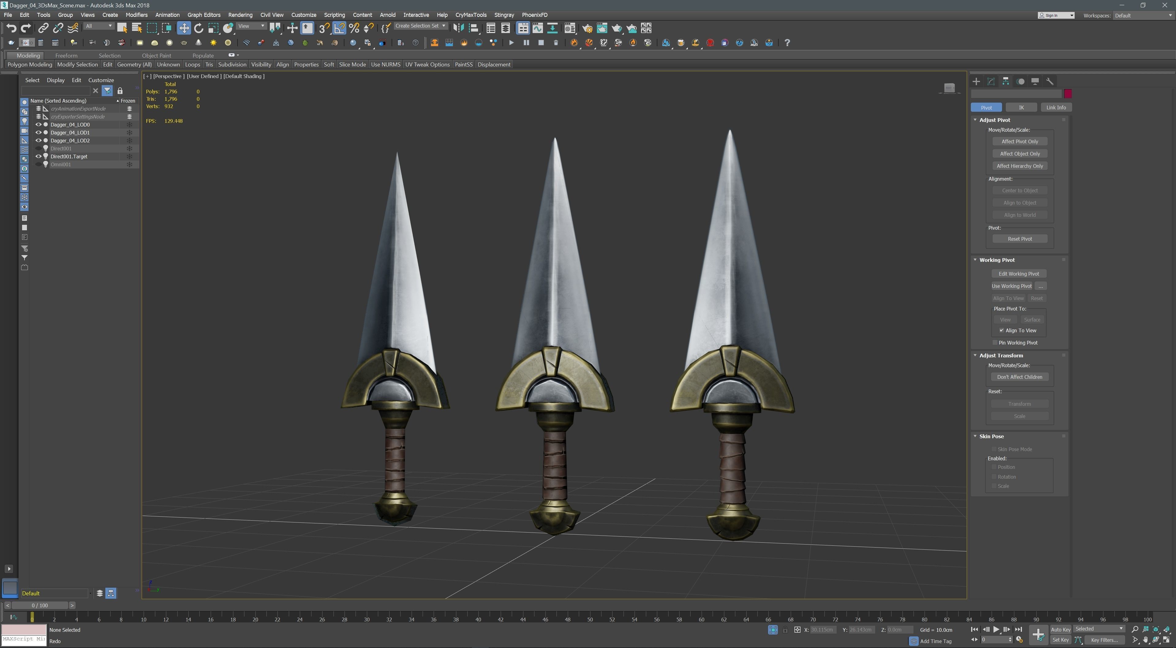 Fantasy Dagger 04 Low-poly 3D model_10