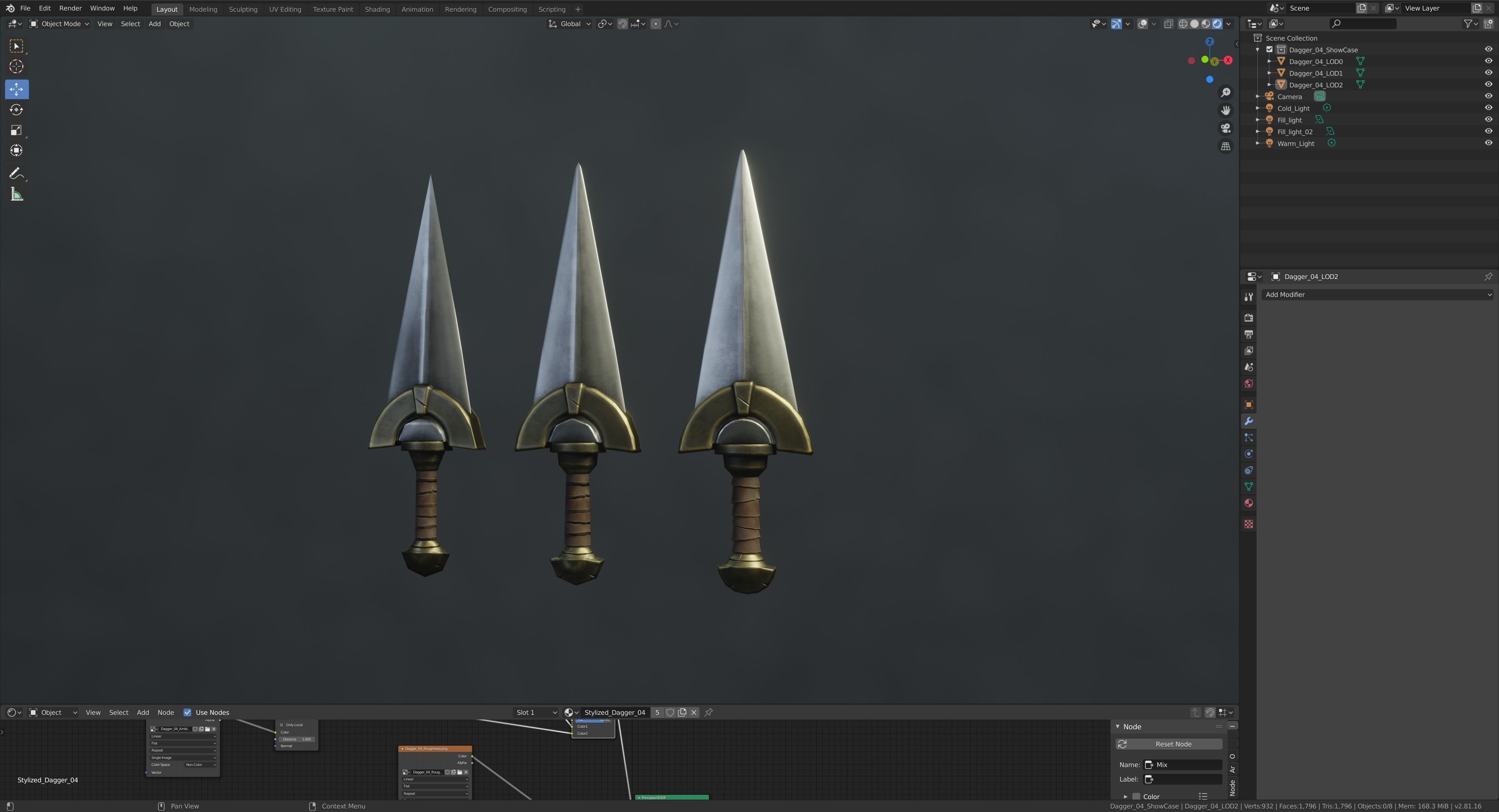 Fantasy Dagger 04 Low-poly 3D model_11