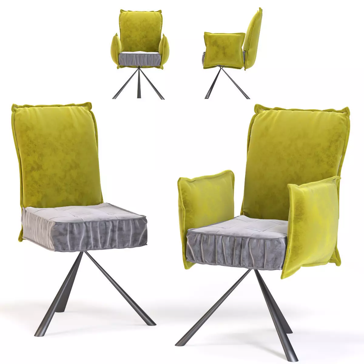Chair with Armrest Chelsea 3D model_0