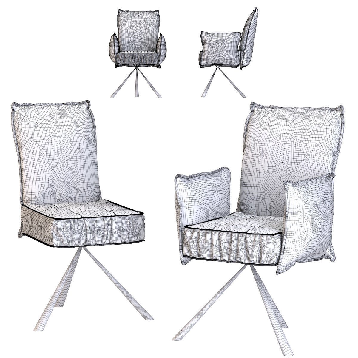 Chair with Armrest Chelsea 3D model_1