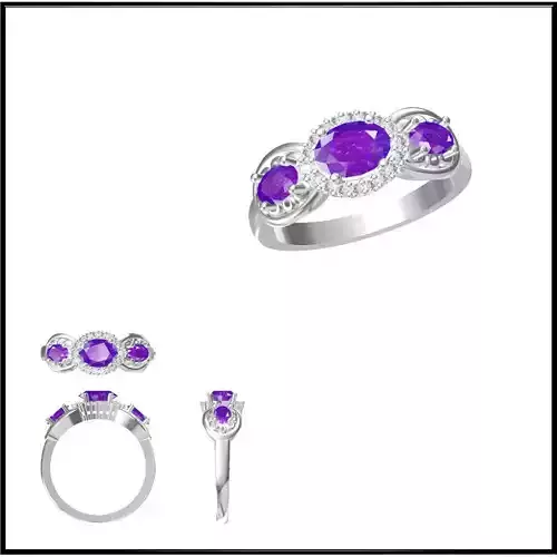 JCD Format White gold color stone rings 3design price