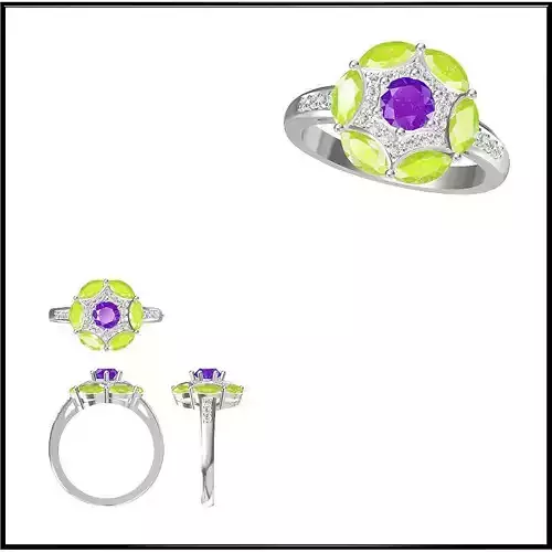 JCD Format Ruby color stone rings 3dm jewelry