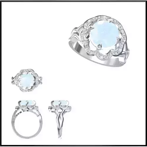 JCD Format  Custom color stone rings 3d jewelry design