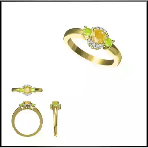 JCD Format  Custom color stone rings rhino 3d jewelry