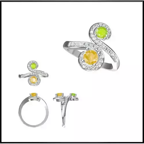 JCD Format  Custom color stone rings jewelry cad cam masters