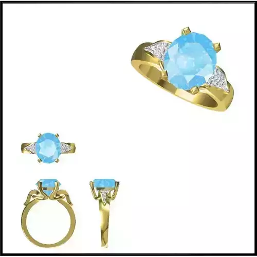 JCD Format  Custom color stone rings cad color stone ring