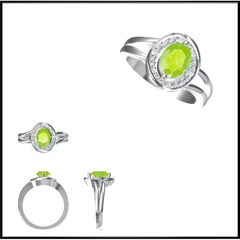 JCD Format Custom color stone rings cad cam jewelry design 3D model 3D ...