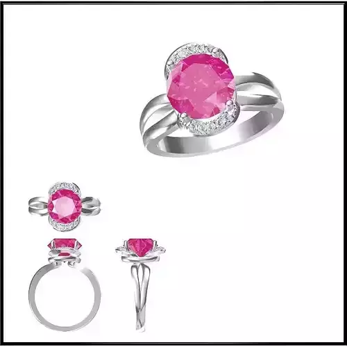 JCD Format  Custom color stone rings autodesk jewelry design