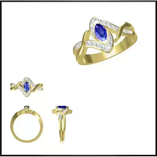 JCD Format Color stonerings sets jewelry cad