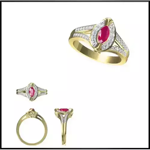 JCD Format Color stonerings sets jewellery cad design