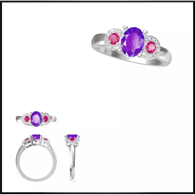 JCD Format Color stonerings sets cad ring design 3D print model