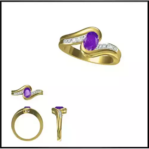 JCD Format Color stonerings sets cad Color stonering design