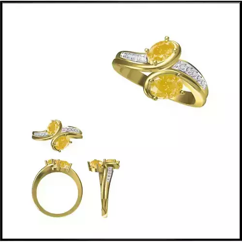 JCD Format Color stonerings sets cad cam jewelry