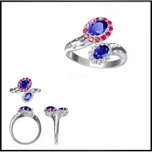 JCD Format Color stonerings sets autocad jewelry