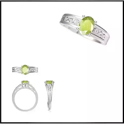 JCD Format Antique color stone rings ring cad