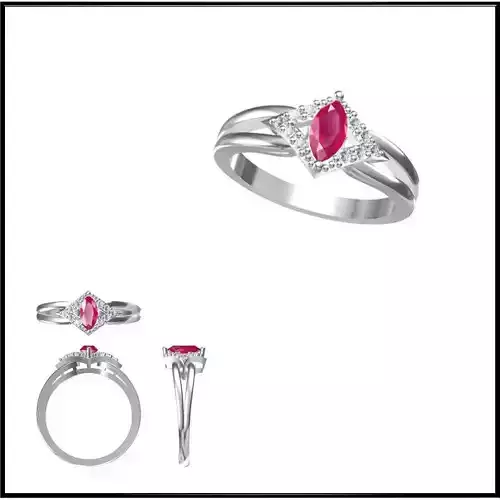 JCD Format Antique color stone rings jewelry cad programs