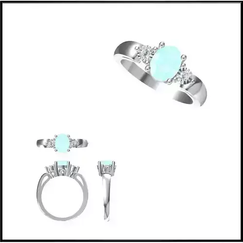 JCD Format Antique color stone rings jewelry cad cam masters